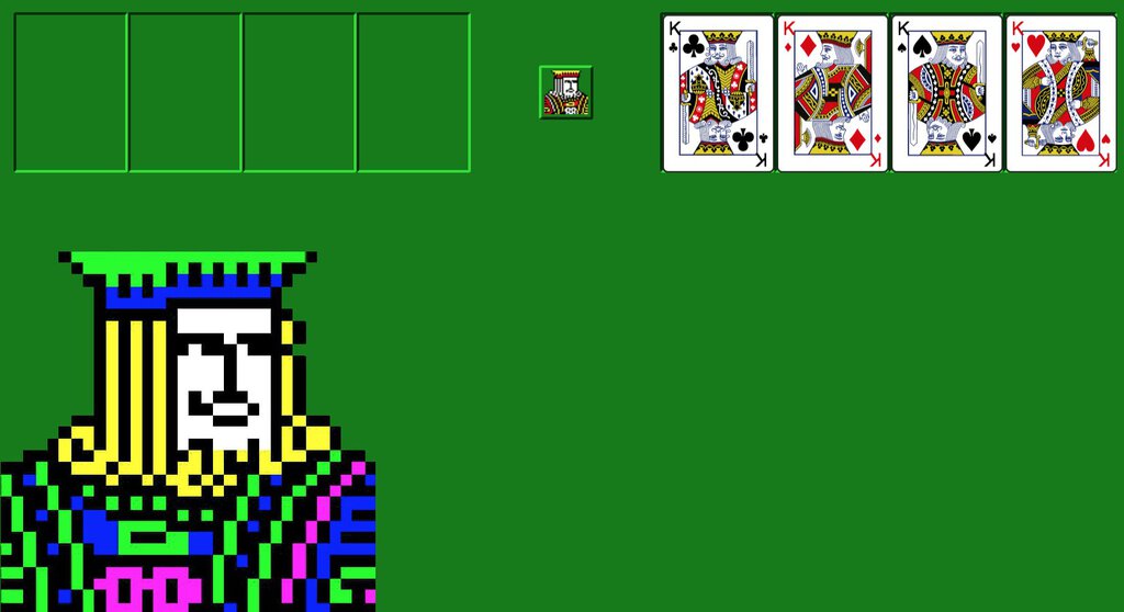 Freecell app after completing a game