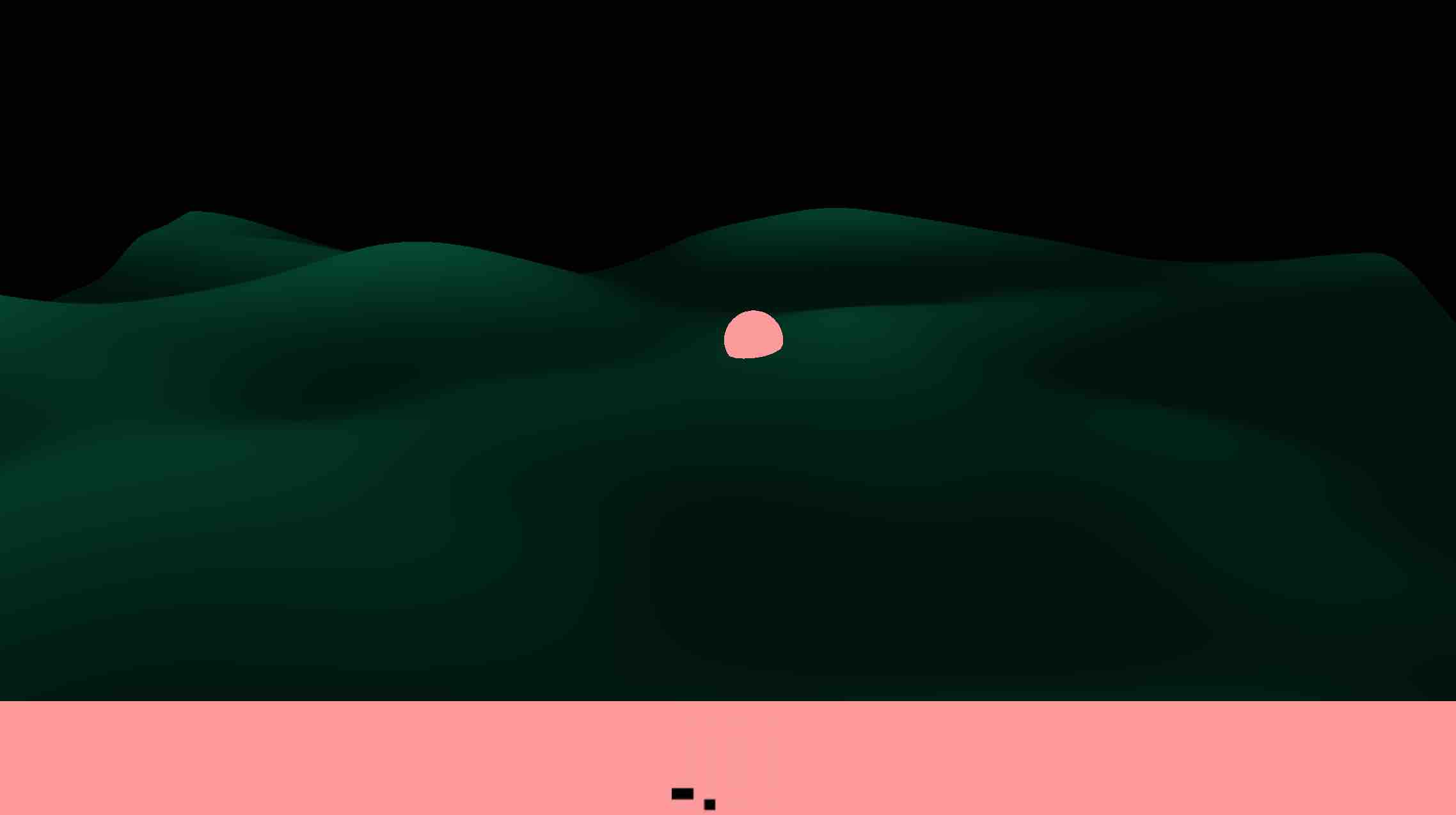 Waves app. A small ball floating on a bumpy, etherial surface.