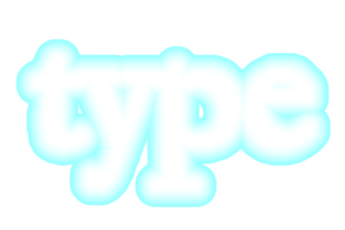 The word 'type' looking sort of like a bubble