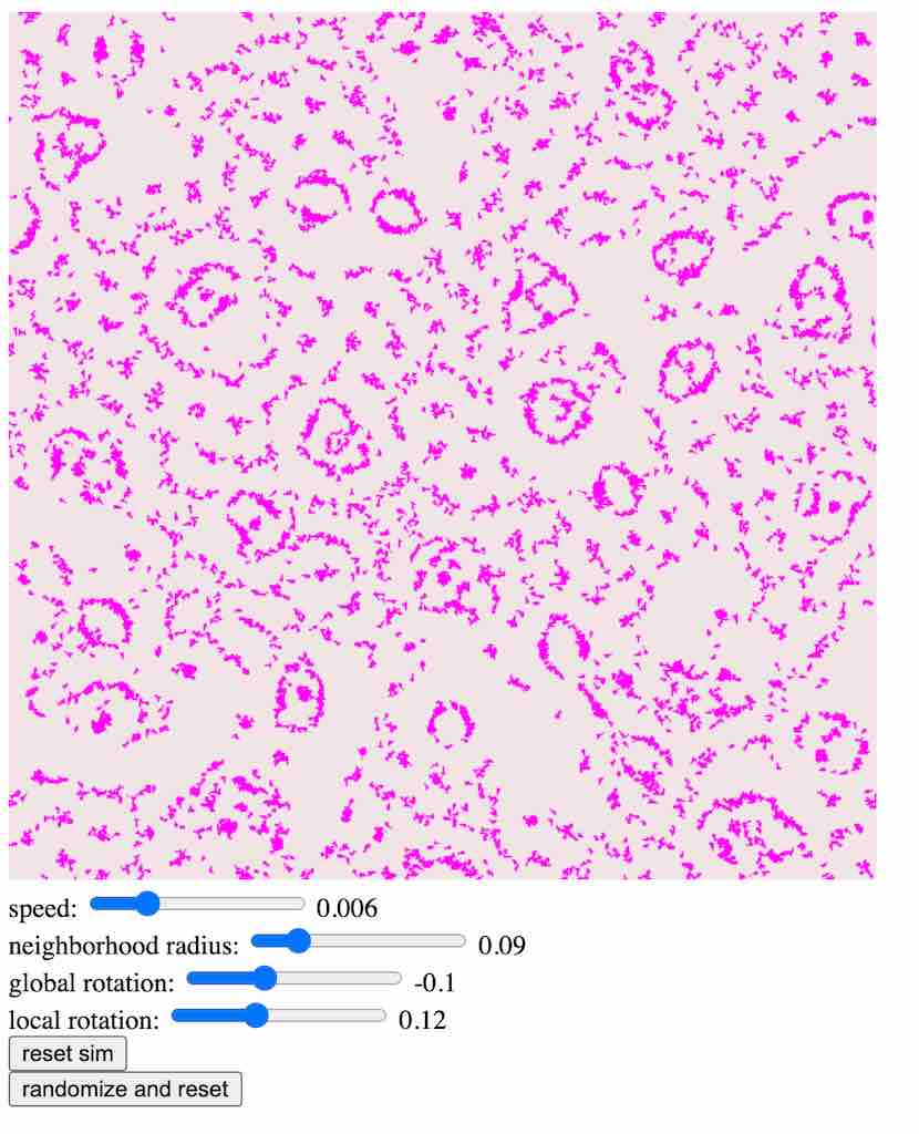 Primordial particle system looking like a microscope slide